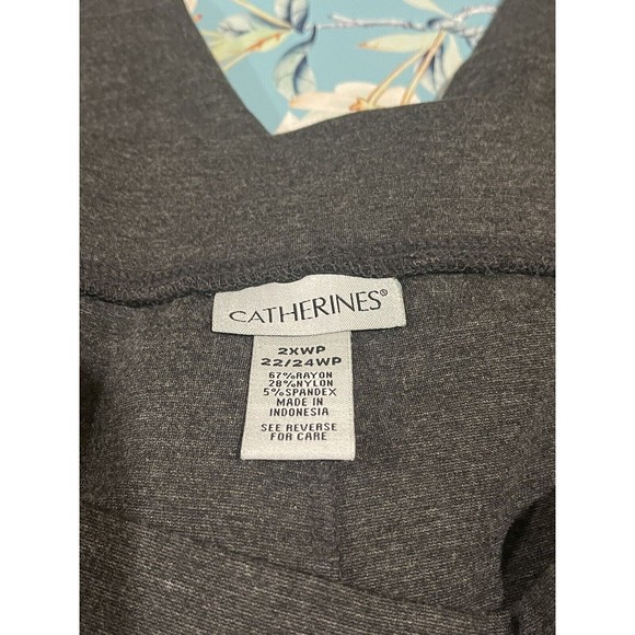 Catherines Heather Gray Ultra Knit Ponte Full Length Leggings Pant Sze 2X 22/24W - Picture 4 of 7